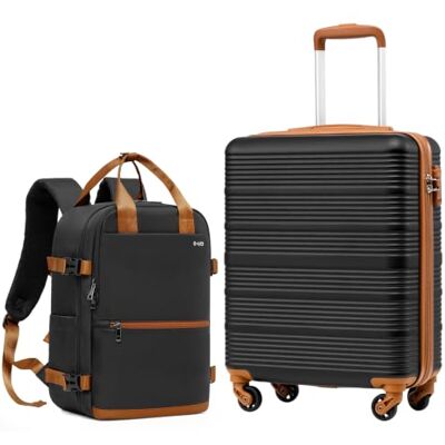 COOLIFE Maleta Cabina 55x40x20 para Easyjet, Mochila Cabina 40x30x20 Equipaje de Mano para Viajes Cortos, Trolley Cabina Ligera de ABS+PC con Candado TSA, 4 Ruedas de 360°, Mango Telescópico COOLIFE Maleta Cabina 55x40x20 para Easyjet, Mochila Cabina 40x30x20 Equipaje de Mano para Viajes Cortos, Trolley Cabina Ligera de ABS+PC con Candado TSA, 4 Ruedas de 360°, Mango Telescópico