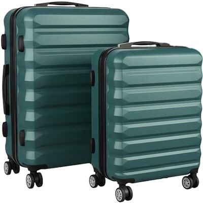 Relaxdays Set de Maletas 2 Piezas, Carcasa rígida, 4 Ruedas, asa telescópica, Cerradura, Azul petróleo 65x42x25.5 cm Relaxdays Set de Maletas 2 Piezas, Carcasa rígida, 4 Ruedas, asa telescópica, Cerradura, Azul petróleo 65x42x25.5 cm