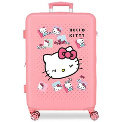 Hello Kitty Sanrio Bows Maleta Mediana Rosa 46x65x23 cm Rígida ABS Cierre de combinación Lateral 56L 3,1kg 4 Ruedas Dobles Hello Kitty Sanrio Bows Maleta Mediana Rosa 46x65x23 cm Rígida ABS Cierre de combinación Lateral 56L 3,1kg 4 Ruedas Dobles