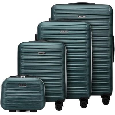 WITTCHEN Skyspeed Line Juego de 4 Maletas de Viaje Maleta con Ruedas Trolley Equipaje de Mano con Neceser maletín rígido ABS Cerradura de combinación asa telescópica 4 Ruedas Verde Ryanair/Vueling WITTCHEN Skyspeed Line Juego de 4 Maletas de Viaje Maleta con Ruedas Trolley Equipaje de Mano con Neceser maletín rígido ABS Cerradura de combinación asa telescópica 4 Ruedas Verde Ryanair/Vueling