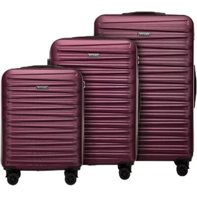 WITTCHEN Skyspeed Line Maleta de Viaje Juego de 3 Maletas Maleta Rolling Trolley Juego de Maletas Duras ABS Cerradura de Combinación Asa Telescópica 4 Ruedas Granate Ryanair/Vueling/Iberia WITTCHEN Skyspeed Line Maleta de Viaje Juego de 3 Maletas Maleta Rolling Trolley Juego de Maletas Duras ABS Cerradura de Combinación Asa Telescópica 4 Ruedas Granate Ryanair/Vueling/Iberia