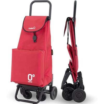 Garmol Carro de la Compra Térmico Plegable 55 litros Bolsillo Térmico Interior de 11 litros Carro de la Compra 4 Ruedas + 2 Giratorias Carrito Plegable Rojo Garmol Carro de la Compra Térmico Plegable 55 litros Bolsillo Térmico Interior de 11 litros Carro de la Compra 4 Ruedas + 2 Giratorias Carrito Plegable Rojo