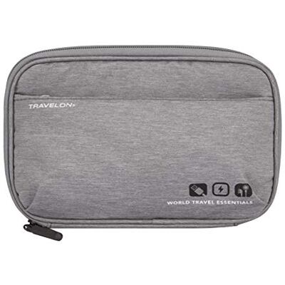Travelon World Travel Essentials Organizador de Dispositivos electrónicos para Maleta, Brezo Gris, Talla única Travelon World Travel Essentials Organizador de Dispositivos electrónicos para Maleta, Brezo Gris, Talla única