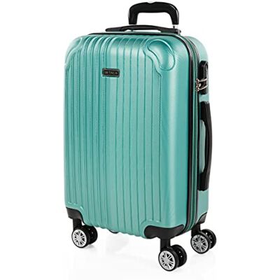 ITACA Maleta de Cabina 55x40x20 Maletas De Viaje Cabina Rígidas Trolley con 4 Ruedas Dobles para Avion Ligera Equipaje De Mano Candado de Combinación. Compatible Ryanair, Aguamarina ITACA Maleta de Cabina 55x40x20 Maletas De Viaje Cabina Rígidas Trolley con 4 Ruedas Dobles para Avion Ligera Equipaje De Mano Candado de Combinación. Compatible Ryanair, Aguamarina