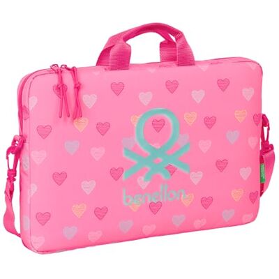 Safta BENETTON HEART Mochila, Funda para Portátil de hasta 15.6", Mochila, Ideal para Niños de Diferentes Edades, Cómoda y Versátil, Calidad y Resistencia, 40x4x27 cm Safta BENETTON HEART Mochila, Funda para Portátil de hasta 15.6", Mochila, Ideal para Niños de Diferentes Edades, Cómoda y Versátil, Calidad y Resistencia, 40x4x27 cm