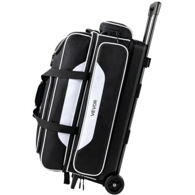 VEVOR Bolsa de Bolos con 3 Bolas con Doble Rodillo con Compartimento Para zapatos de bolos (hasta la talla 46 para hombre). Bolsa para carrito con ruedas, bolsa de accesorios VEVOR Bolsa de Bolos con 3 Bolas con Doble Rodillo con Compartimento Para zapatos de bolos (hasta la talla 46 para hombre). Bolsa para carrito con ruedas, bolsa de accesorios