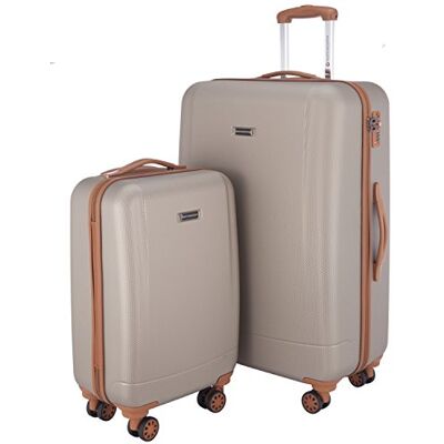 HAUPTSTADTKOFFER Wannsee Juego de 2 piezas ( 58 cm, 77 cm), Maleta rígida giratoria, Trolley, TSA, 4 rudeas, Champán HAUPTSTADTKOFFER Wannsee Juego de 2 piezas ( 58 cm, 77 cm), Maleta rígida giratoria, Trolley, TSA, 4 rudeas, Champán