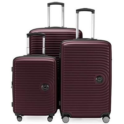 HAUPTSTADTKOFFER Juego de 3 Maletas Equipaje de Cabina con Ruedas de 55 cm, Trolley de tamaño Mediano de 68 cm + Maleta Grande de 77 cm, ABS, Combinación TSA, Borgoña HAUPTSTADTKOFFER Juego de 3 Maletas Equipaje de Cabina con Ruedas de 55 cm, Trolley de tamaño Mediano de 68 cm + Maleta Grande de 77 cm, ABS, Combinación TSA, Borgoña