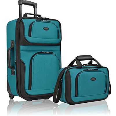 U.S. Traveler Rio Juego de Equipaje de Mano expandible de Tela Resistente, Teal, Definir, Rio Maleta de Mano Ligera de 20 Pulgadas U.S. Traveler Rio Juego de Equipaje de Mano expandible de Tela Resistente, Teal, Definir, Rio Maleta de Mano Ligera de 20 Pulgadas
