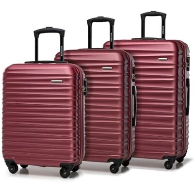 WITTCHEN Maleta de Viaje Juego de 3 Maletas Trolley Juego de Maletas de Mano ABS Juego de Maletas Ruedas Spinner Cerradura de combinación asa telescópica Groove Line marrón Ryanair/Vueling/Iberia WITTCHEN Maleta de Viaje Juego de 3 Maletas Trolley Juego de Maletas de Mano ABS Juego de Maletas Ruedas Spinner Cerradura de combinación asa telescópica Groove Line marrón Ryanair/Vueling/Iberia