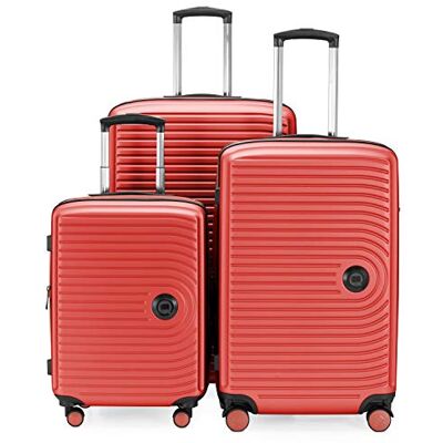 HAUPTSTADTKOFFER MITTE Juego de 3 Maletas Equipaje de Cabina con Ruedas de 55 cm, Trolley de tamaño Mediano de 68 cm + Maleta Grande de 77 cm, ABS, Combinación TSA, Coral HAUPTSTADTKOFFER MITTE Juego de 3 Maletas Equipaje de Cabina con Ruedas de 55 cm, Trolley de tamaño Mediano de 68 cm + Maleta Grande de 77 cm, ABS, Combinación TSA, Coral