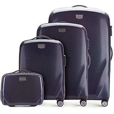 WITTCHEN WITCHEN PC Ultra Light Equipaje Duro Maleta de Viaje Set 4 Maletas de Policarbonato Cuatro Ruedas giratorias Cierre TSA Mango telescópico de Aluminio Talla (S+M+L+Neceser) Azul Oscuro WITTCHEN WITCHEN PC Ultra Light Equipaje Duro Maleta de Viaje Set 4 Maletas de Policarbonato Cuatro Ruedas giratorias Cierre TSA Mango telescópico de Aluminio Talla (S+M+L+Neceser) Azul Oscuro