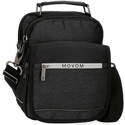 MOVOM Trimmed Bandolera Dos Compartimentos Negro 20x25x12 cms Poliéster MOVOM Trimmed Bandolera Dos Compartimentos Negro 20x25x12 cms Poliéster