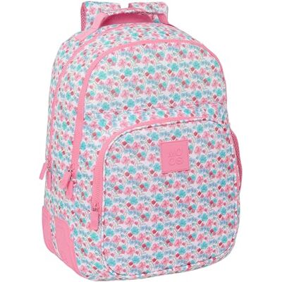 Safta MOOS FLORES Mochila Doble Adaptable Carro, Tejido Reciclable, Ideal para Niños de Diferentes Edades, Cómoda y Versátil, Calidad y Resistencia, 32x15x42 cm, Color Multicolor Safta MOOS FLORES Mochila Doble Adaptable Carro, Tejido Reciclable, Ideal para Niños de Diferentes Edades, Cómoda y Versátil, Calidad y Resistencia, 32x15x42 cm, Color Multicolor