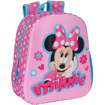 Safta MINNIE MOUSE Mochila Escolar, con Diseño 3D, Adaptable a Carro, Ideal para Niños de Diferentes Edades, Cómoda y Versátil, Calidad y Resistencia, 27x10x33 cm, Color Rosa Safta MINNIE MOUSE Mochila Escolar, con Diseño 3D, Adaptable a Carro, Ideal para Niños de Diferentes Edades, Cómoda y Versátil, Calidad y Resistencia, 27x10x33 cm, Color Rosa