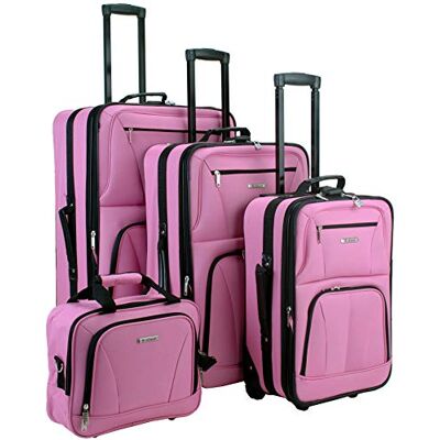 Rockland Equipaje Journey Softside Set Vertical, Rosado, 4-Piece Set (14/19/24/28), Juego de Equipaje Vertical Journey Softside Rockland Equipaje Journey Softside Set Vertical, Rosado, 4-Piece Set (14/19/24/28), Juego de Equipaje Vertical Journey Softside