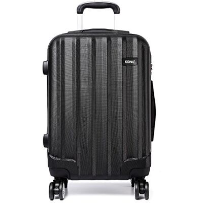 Kono Maleta de Cabina Equipaje de Mano ABS Ligero de 20 Pulgadas,Maleta de Mano Viaje con 4 Ruedas giratorias (Negro) Kono Maleta de Cabina Equipaje de Mano ABS Ligero de 20 Pulgadas,Maleta de Mano Viaje con 4 Ruedas giratorias (Negro)