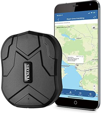 TKMARS Localizador GPS para Coche TK905 5000mAH Batería Grande 90 Días en Espera GPS Tracker Impermeable Magnético Sin Suscripción Rastreador GPS para Vehículo Camión Moto Barcos