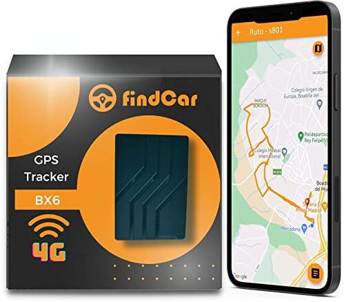 findcar GPS CAR TRACKING findCar BX6-4G - Localizador GPS para Coches, Camiones, Motos y más [4G] Localización en Vivo. Batería Larga Duración hasta 90 días. Incl. Imán. Alarmas: Exceso Velocidad, Antirrobo y Geovalla