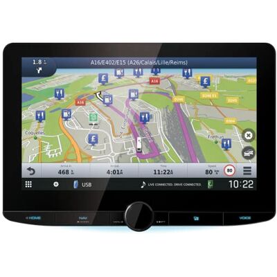 Kenwood Sistema de navegación/Receptor Multimedia AV Digital con Wi-Fi Intergrado, Pantalla HD de 10,1 Pulgadas, Conexiones inalámbricas para Smartphones y Radio Digital Dab+ DNR992RVS Kenwood Sistema de navegación/Receptor Multimedia AV Digital con Wi-Fi Intergrado, Pantalla HD de 10,1 Pulgadas, Conexiones inalámbricas para Smartphones y Radio Digital Dab+ DNR992RVS