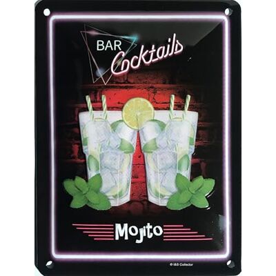 I&S / Les collections rétro IETS Placa de metal en relieve, 3D, 20 x 15 cm, barra de cócteles, Mojito, menta limón, Happy Hour Frutas exóticas tropicales Aperitivo Trinquer Health I&S / Les collections rétro IETS Placa de metal en relieve, 3D, 20 x 15 cm, barra de cócteles, Mojito, menta limón, Happy Hour Frutas exóticas tropicales Aperitivo Trinquer Health