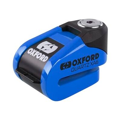 Oxford Quartz XA6 LK906 Cerradura de Disco de Alarma para Motocicleta y Scooter, 110 dB, Recargable, Color Azul Oxford Quartz XA6 LK906 Cerradura de Disco de Alarma para Motocicleta y Scooter, 110 dB, Recargable, Color Azul
