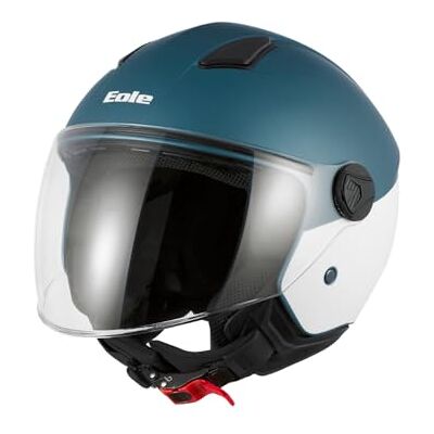 EOLE Casco Jet Coconut Blanco y Azul – Homologado ECE R 22.06 – M (57-58 cm) – Carcasa ABS EOLE Casco Jet Coconut Blanco y Azul – Homologado ECE R 22.06 – M (57-58 cm) – Carcasa ABS