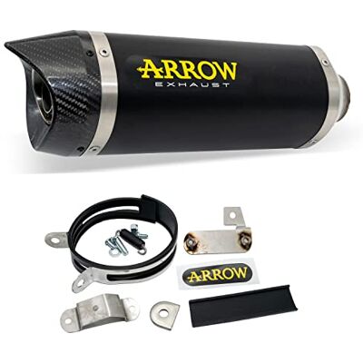 ARROW – Silenciador trasero Street Thunder aluminio Dark, de carbono endkappe con ABE ARROW – Silenciador trasero Street Thunder aluminio Dark, de carbono endkappe con ABE