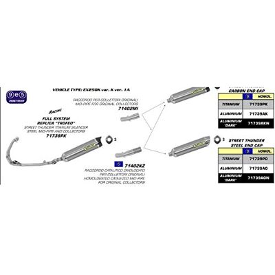 ARROW – Silenciador trasero Street Thunder aluminio Dark, de carbono endkappe con ABE ARROW – Silenciador trasero Street Thunder aluminio Dark, de carbono endkappe con ABE