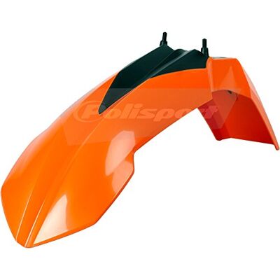 Polisport Guardabarros delantero réplica OEM fabricado en plástico brillante duradero y resistente compatible con motocicletas KTM en color naranja Polisport Guardabarros delantero réplica OEM fabricado en plástico brillante duradero y resistente compatible con motocicletas KTM en color naranja