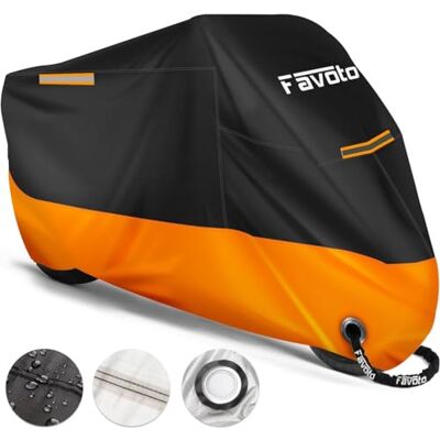 Favoto Cubierta de Moto Impermeable UV Rasguños - Cubierta de Moto Favoto Cubierta de Moto Impermeable UV Rasguños - Cubierta de Moto