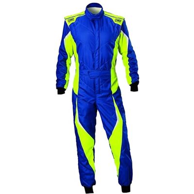 Omp Traje de Carreras First Evo, FIA 8856-2018, Comodidad y Transpirabilidad, Color Azul/Amarillo, Talla 54 Omp Traje de Carreras First Evo, FIA 8856-2018, Comodidad y Transpirabilidad, Color Azul/Amarillo, Talla 54