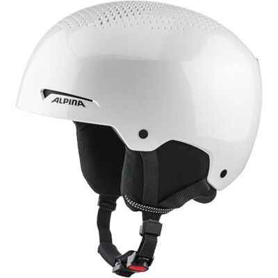 ALPINA Arber Casco de esquí Ligero Adultos, con Almohadillas de Orejas extraíbles, absorción de Impactos óptima, White-Metallic Gloss, S (51-55) ALPINA Arber Casco de esquí Ligero Adultos, con Almohadillas de Orejas extraíbles, absorción de Impactos óptima, White-Metallic Gloss, S (51-55)