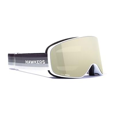 HAWKERS Gafas de Esquí y Snowboard Unisex Adulto Blanco a Negro Lentes Doradas de Policarbonato con Recubrimiento Antiarrugas y Antivaho 100% UV Tamaño Grande Moderno 1 Unidad HAWKERS Gafas de Esquí y Snowboard Unisex Adulto Blanco a Negro Lentes Doradas de Policarbonato con Recubrimiento Antiarrugas y Antivaho 100% UV Tamaño Grande Moderno 1 Unidad