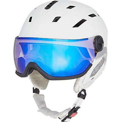TECNOPRO Pulse HS-016 Visor Photochromic Casco de esquí para Hombre, Color Blanco/Cromo, M/L TECNOPRO Pulse HS-016 Visor Photochromic Casco de esquí para Hombre, Color Blanco/Cromo, M/L
