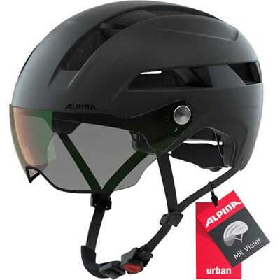 ALPINA Soho Visor V Casco de Ciclismo, Unisex-Adults, Negro Mate, 52-56 cm ALPINA Soho Visor V Casco de Ciclismo, Unisex-Adults, Negro Mate, 52-56 cm