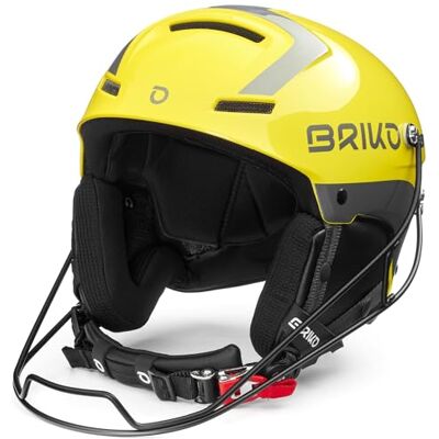 Briko (ZIOIO) Slalom Helmet, Unisex Adulto, Shiny Yellow-Silver, 60 Briko (ZIOIO) Slalom Helmet, Unisex Adulto, Shiny Yellow-Silver, 60