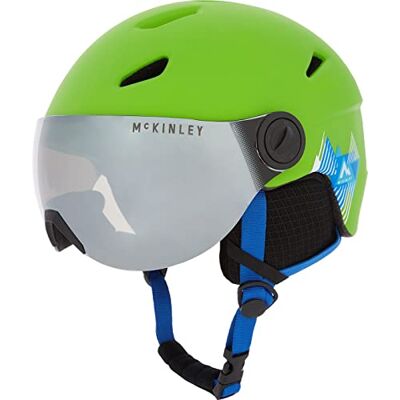 Mc Kinley Pulse S2 Visor HS Casco de esquí, Niños, Verde/Negro/Azul, Small Mc Kinley Pulse S2 Visor HS Casco de esquí, Niños, Verde/Negro/Azul, Small