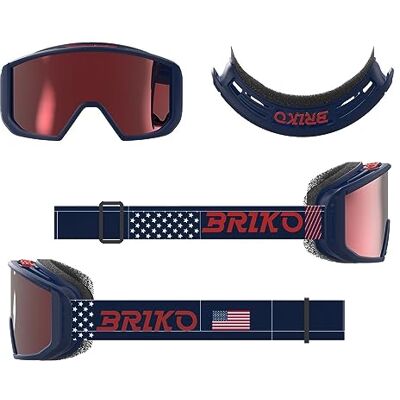 Briko - VULCANO MASK - Tangaroa Azul Rojo - Large - Gafas de esquí Briko - VULCANO MASK - Tangaroa Azul Rojo - Large - Gafas de esquí