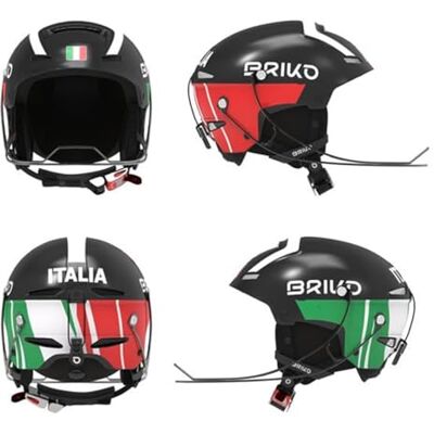 Briko Casco Helmet, Adultos Unisex, Brillante Negro y Blanco, 52 Briko Casco Helmet, Adultos Unisex, Brillante Negro y Blanco, 52
