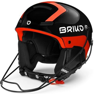Briko Slalom Helmet, Unisex Adulto, SH Black Orange Fluo, 52 Briko Slalom Helmet, Unisex Adulto, SH Black Orange Fluo, 52
