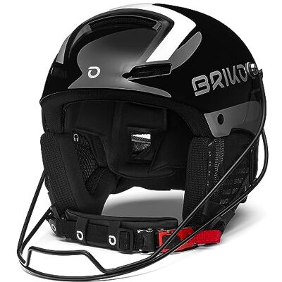 Briko , Helmet Unisex Adulto, Shiny Black-Silver, 54 Briko , Helmet Unisex Adulto, Shiny Black-Silver, 54