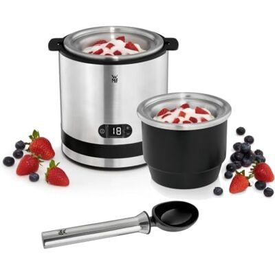 WMF Kitchenminis Heladera 3 en 1, yogur helado, sorbete, helado, 12 W, pantalla cristal, función contador, incluye cuchara de helados, 300 ml, acabados acero inoxidable cromargan mate WMF Kitchenminis Heladera 3 en 1, yogur helado, sorbete, helado, 12 W, pantalla cristal, función contador, incluye cuchara de helados, 300 ml, acabados acero inoxidable cromargan mate