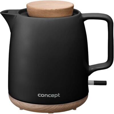 Concept Hervidor de cerámica elegante , 1 L, negro Concept Hervidor de cerámica elegante , 1 L, negro