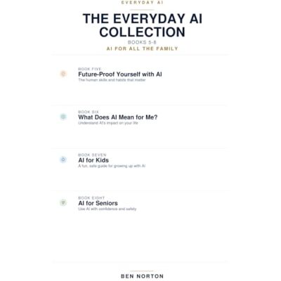 Symantec The Everyday AI Collection: Books 5-8: Future-Proof Yourself with AI, What Does AI Mean for Me?, AI for Kids, and AI for Seniors Symantec The Everyday AI Collection: Books 5-8: Future-Proof Yourself with AI, What Does AI Mean for Me?, AI for Kids, and AI for Seniors