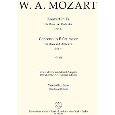 BARENREITER Mozart, W. Amadeus. Concerto E flat Major Nº 4 KV495/ Cello- BARENREITER Mozart, W. Amadeus. Concerto E flat Major Nº 4 KV495/ Cello-