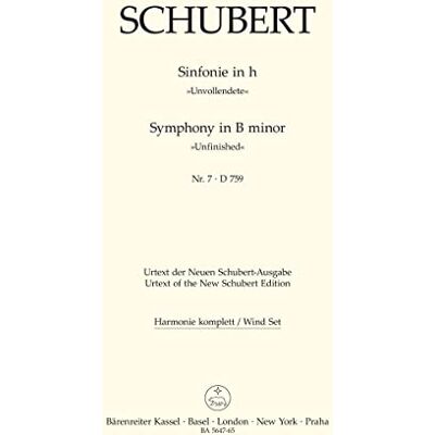 BARENREITER Schubert, Franz. Symphony Nº 7 in H moll D 759/ Winds BARENREITER Schubert, Franz. Symphony Nº 7 in H moll D 759/ Winds