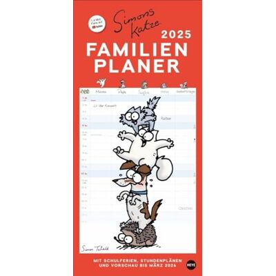 Heye Simons Cat Planificador Familiar 2025: calendario familiar con 5 columnas. Calendario familiar ilustrado con humor con vacaciones escolares y horarios. (Planificador familiar ) Heye Simons Cat Planificador Familiar 2025: calendario familiar con 5 columnas. Calendario familiar ilustrado con humor con vacaciones escolares y horarios. (Planificador familiar )