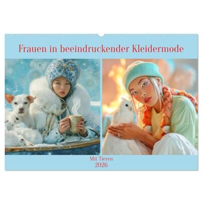 Brunner-Klaus, Liselotte Frauen in beeindruckender Kleidermode Mit Tieren (Wandkalender 2026 DIN A2 quer), Monatskalender: Mode und Tierliebe Brunner-Klaus, Liselotte Frauen in beeindruckender Kleidermode Mit Tieren (Wandkalender 2026 DIN A2 quer), Monatskalender: Mode und Tierliebe