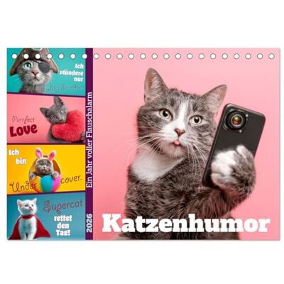 Viola, Melanie Katzenhumor Ein Jahr voller Flauschalarm (Tischkalender 2026 DIN A5 quer), Monatskalender: 12 Glücksmomente erleben Viola, Melanie Katzenhumor Ein Jahr voller Flauschalarm (Tischkalender 2026 DIN A5 quer), Monatskalender: 12 Glücksmomente erleben
